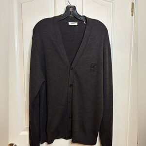 EUC SANDRO Men's Charcoal Grey Cardigan Wool Sweater size XXL